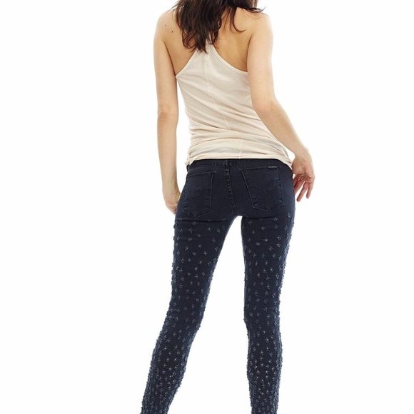 Hudson Jeans - size 26 Nico Midrise Ankle Black w/ hole pattern design down leg - Picture 10 of 12